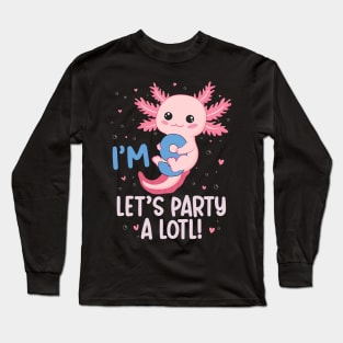 Funny 9th Birthday I'm 9 Years Old lets party Axolotl Long Sleeve T-Shirt